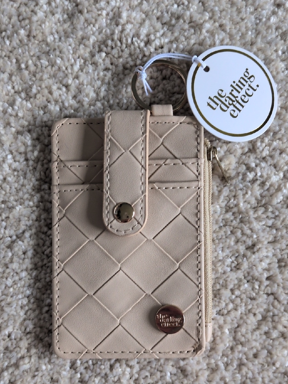 NWT the darling effect Woven Oat Card Holder Key Wallet